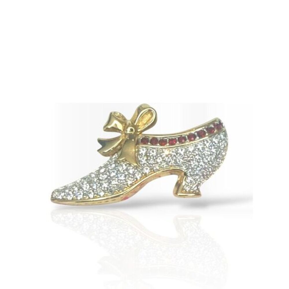 Swarovski Crystal Victorian Shoe Heel Pin‎ Vintage Jewelers Collection Brooch